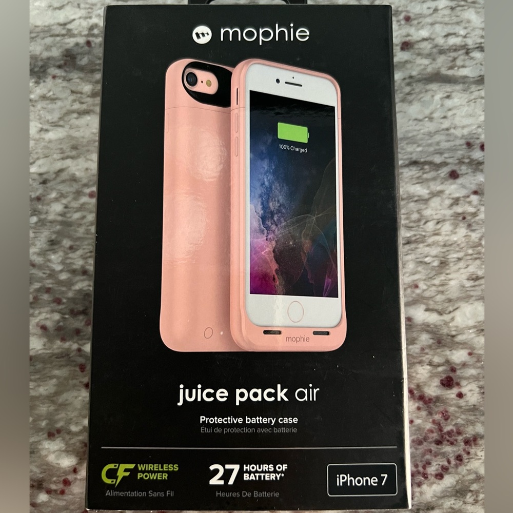 Mophie Juice Pack Air Battery Charging Case for iPhone 7 - Black. NIB. 27 hours.